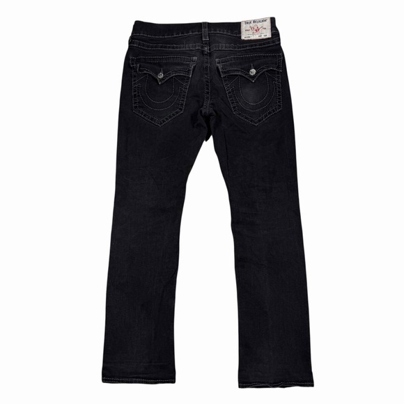 True Religion Ricky Jeans Men's 36x32 Relaxed Straight Black Flap Pockets Denim - Picture 6 of 12